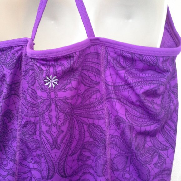 Athleta womens top L Workout tank Purple pink ombr - Picture 2 of 8